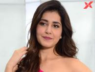 Raashi Khanna at Prathiroju Pandaga Roje song coverage press meet