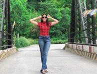 Actress Lavanya Tripathi spotted while enjoying the scenic beauty 