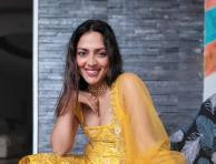 Actress Amala Paul Rocks A Yellow Sharara Look ALong With A Heavy Traditional Choker. Click To View The Images!!