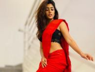 Actress Eesha Rebba looks beautiful in this red saree look