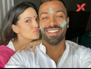Holi 2020: Hardik Pandya and fiance Natasa Stankovic look adorable as they celebrate their first Holi together
