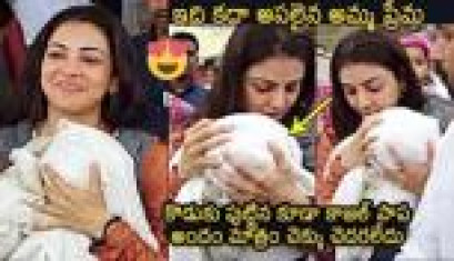 Kajal Aggarwal Son Neil Kitchlu - Kajal Aggarwal Visits Tirumala With Her Son 