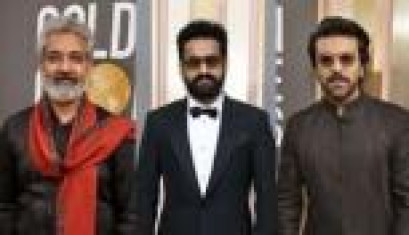 At a Golden Globe Awards event, Ramcharan and Jr. NTR